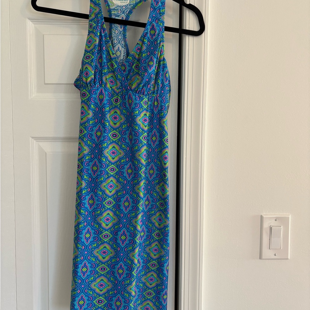 Vibrant Patterned Sleeveless Dress